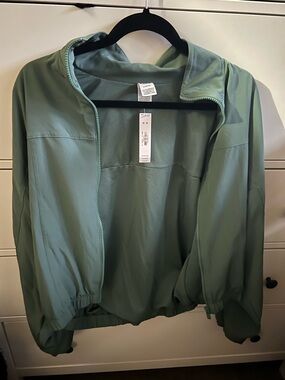 PINK Victoria's Secret Sage Green Lightweight Zip Hoodie